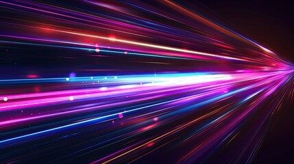 Obraz premium Abstract image of vibrant light streaks in various colors, suggesting speed and energy.