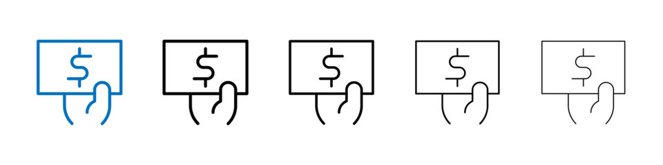 Naklejka premium Money donation icon Outline vector logo for web ui