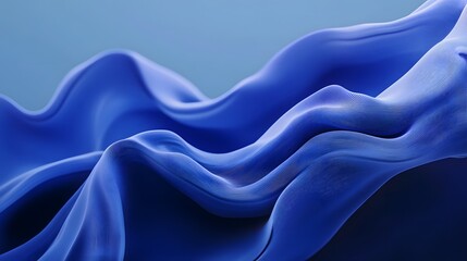 Obraz premium Abstract Blue Waves Flowing Softly Elegant Design