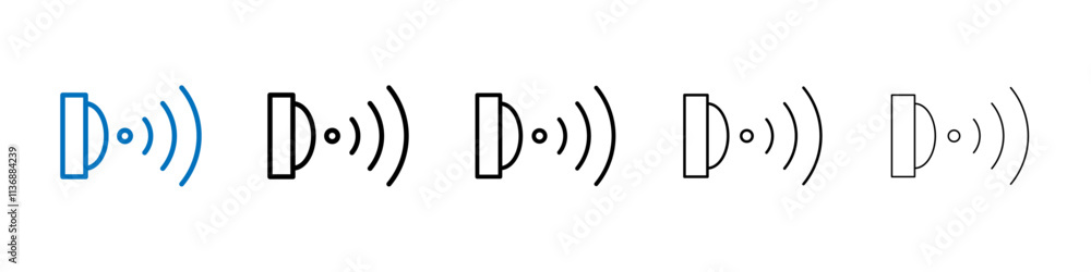 Poster Motion sensor icon Outline vector logo for web ui