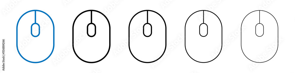 Poster Mouse icon Outline vector logo for web ui