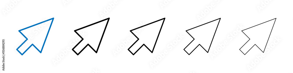 Poster mouse icon outline vector logo for web ui