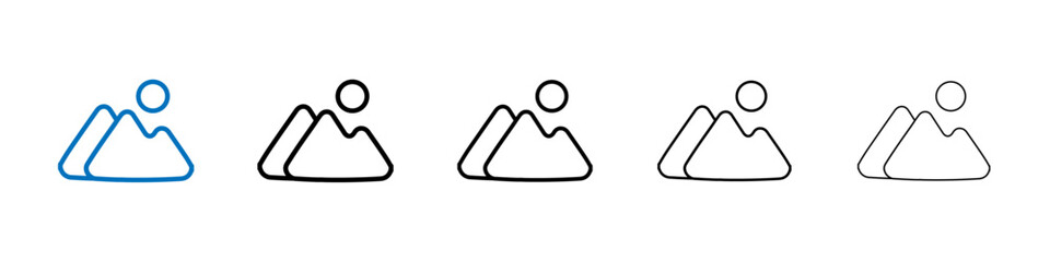 Mountain icon Outline vector logo for web ui