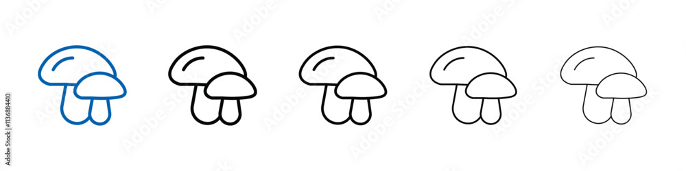 Aufkleber mushroom icon outline vector logo for web ui