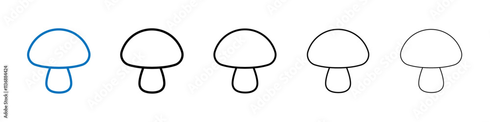 Poster mushroom icon outline vector logo for web ui