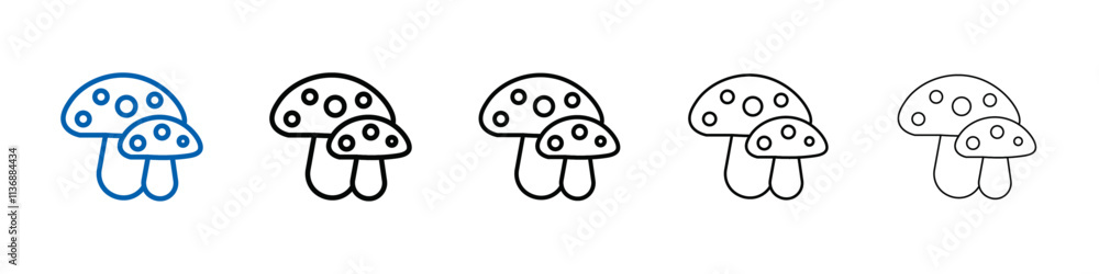 Poster mushroom icon outline vector logo for web ui