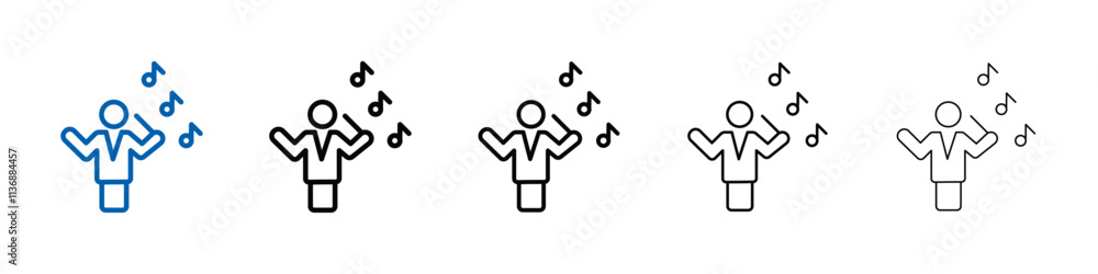 Poster music conductor icon outline vector logo for web ui