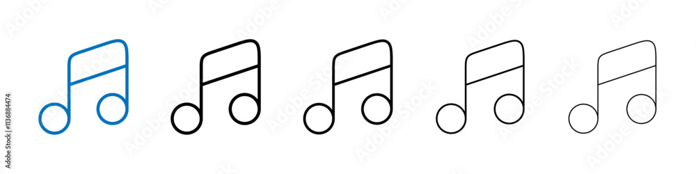 Poster music icon outline vector logo for web ui