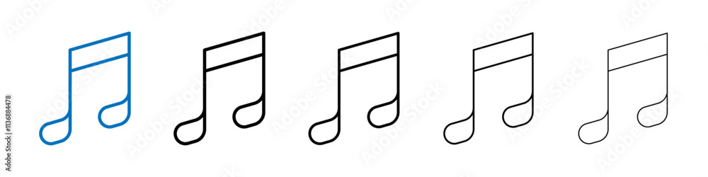 Poster Music icon Outline vector logo for web ui