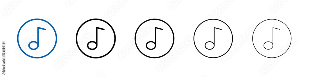 Poster music icon outline vector logo for web ui