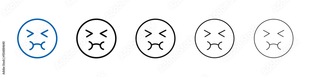Poster nauseated emoji icon outline vector logo for web ui