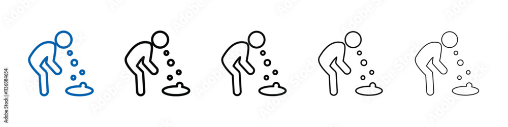 Poster Nausea icon Outline vector logo for web ui