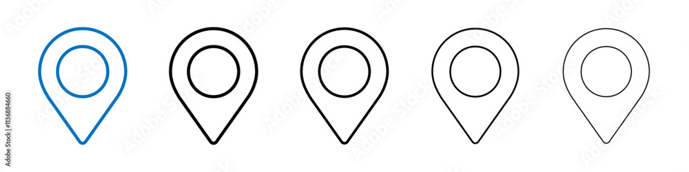 Aufkleber Navigation pin icon Outline vector logo for web ui