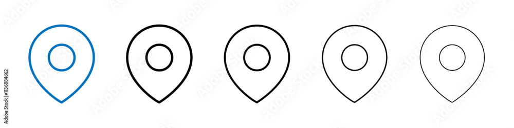 Poster Navigation pin icon Outline vector logo for web ui