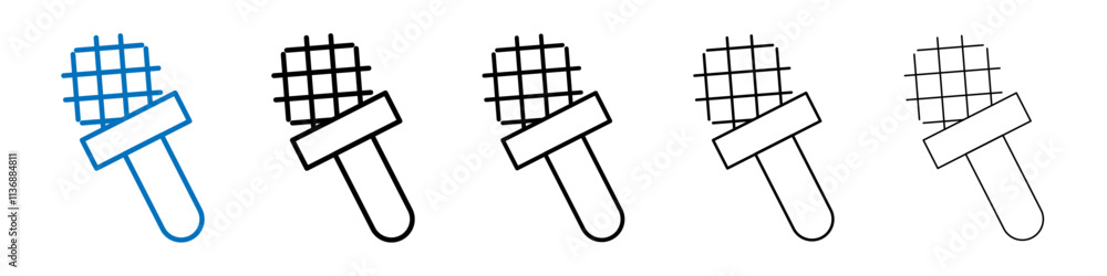 Poster news microphone icon outline vector logo for web ui