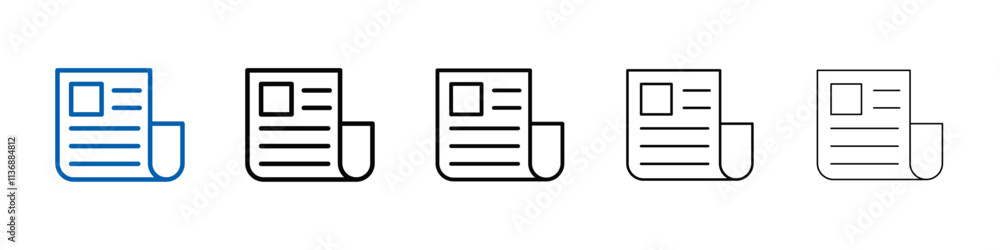 Poster news icon outline vector logo for web ui