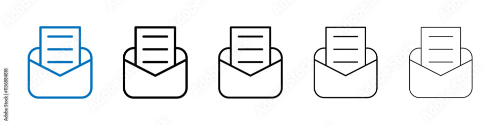 Aufkleber newsletter icon outline vector logo for web ui