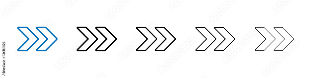 Poster Next arrow icon Outline vector logo for web ui
