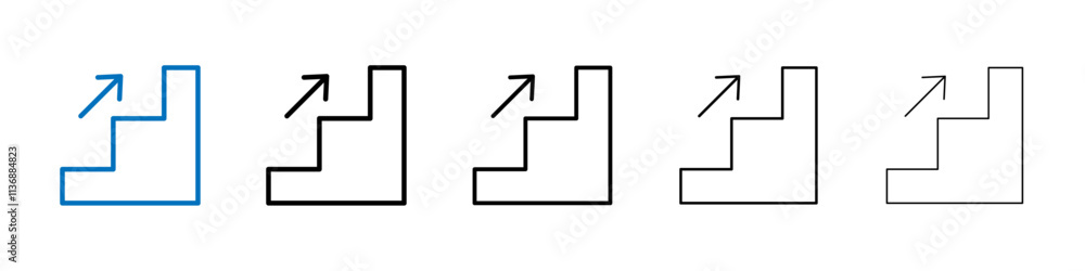 Aufkleber next steps icon outline vector logo for web ui