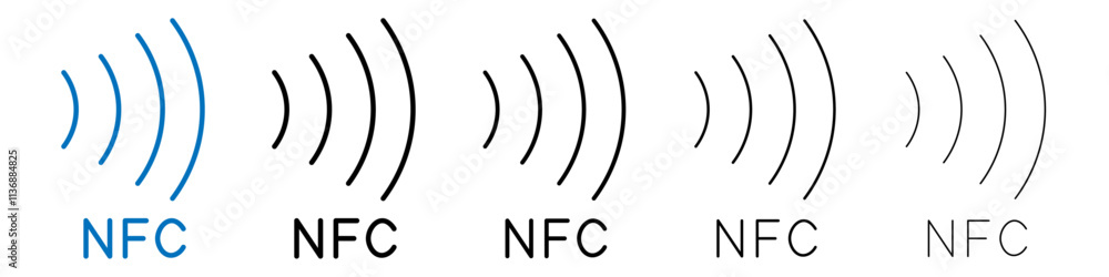 Poster nfc icon outline vector logo for web ui