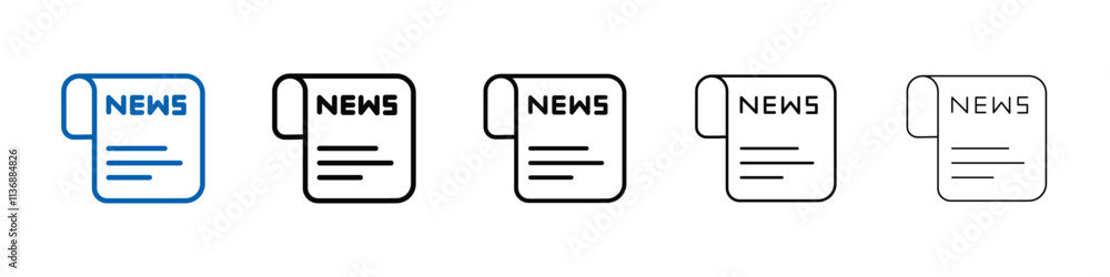 Poster newspaper icon outline vector logo for web ui
