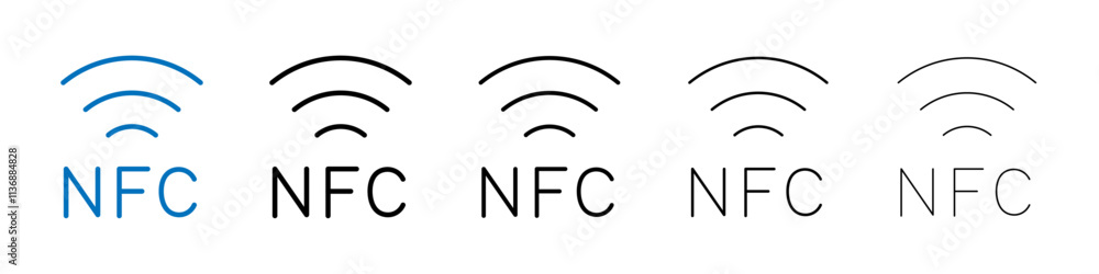 Poster nfc icon outline vector logo for web ui