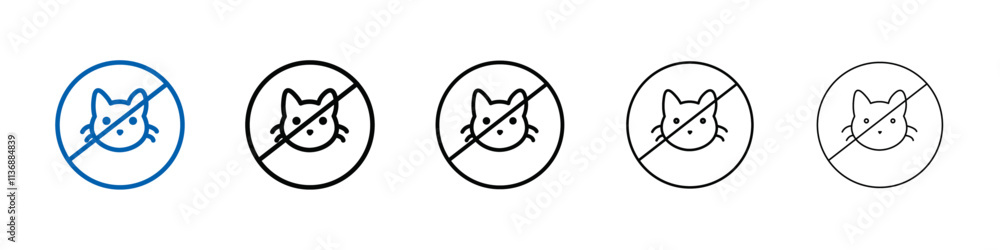 Poster No cats allowed icon Outline vector logo for web ui