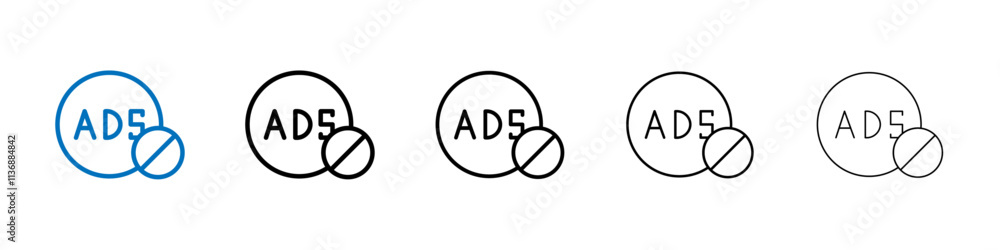 Aufkleber no ads icon outline vector logo for web ui