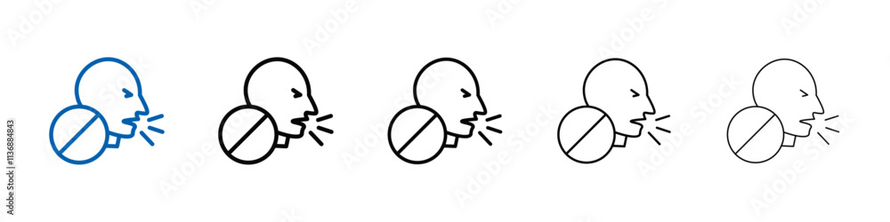 Poster no cough icon outline vector logo for web ui