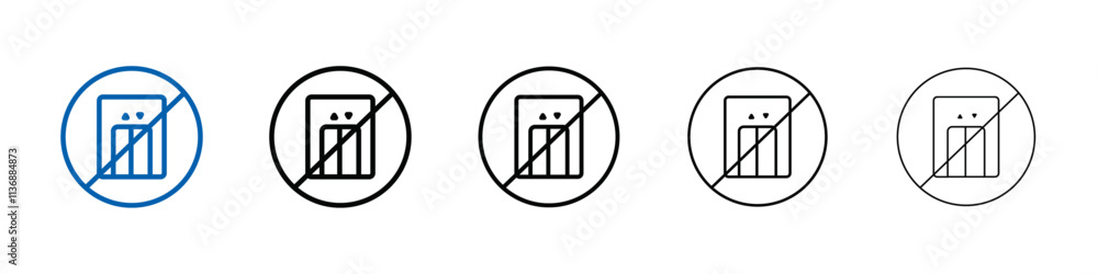 Aufkleber no elevator sign icon outline vector logo for web ui