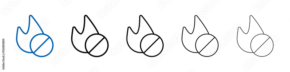 Aufkleber no fire icon outline vector logo for web ui