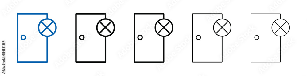 Poster No entry icon Outline vector logo for web ui