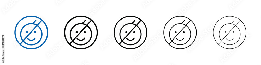 Poster No kid allowed icon Outline vector logo for web ui