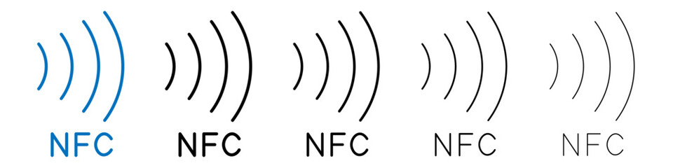 Obraz premium NFC icon Outline vector logo for web ui