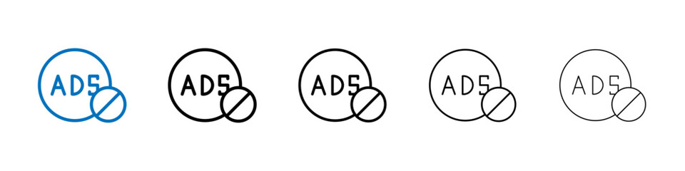 No ads icon Outline vector logo for web ui