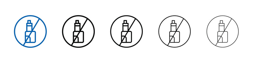 No Electronic Vaping icon Outline vector logo for web ui