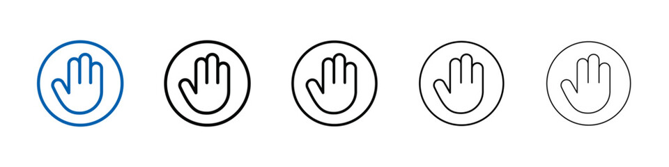 No entry hand sign icon Outline vector logo for web ui