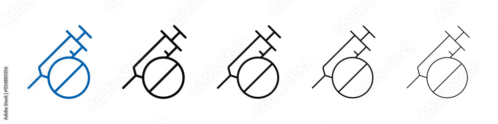 Poster no vaccine icon outline vector logo for web ui