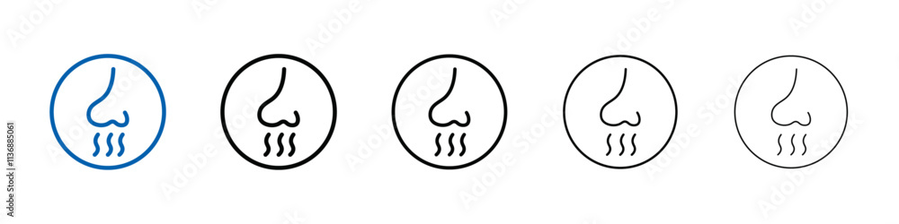 Poster nose with smoke icon outline vector logo for web ui