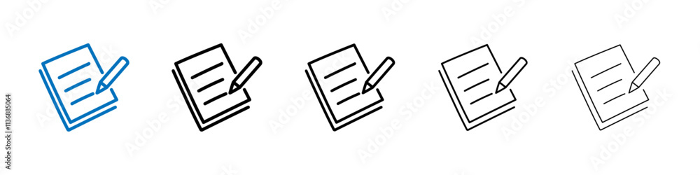 Aufkleber notepad icon outline vector logo for web ui