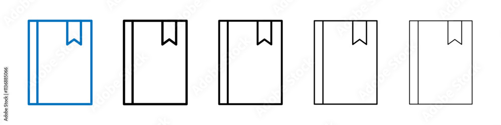 Poster Notebook icon Outline vector logo for web ui