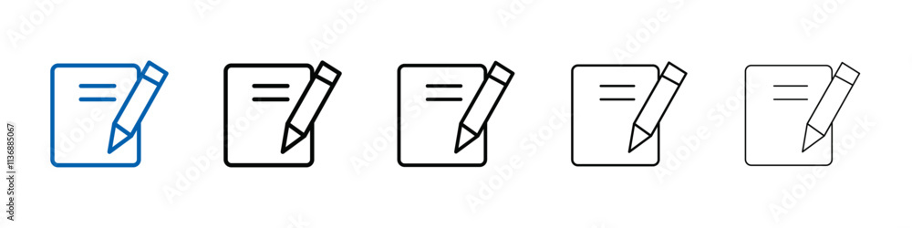 Poster Note icon Outline vector logo for web ui