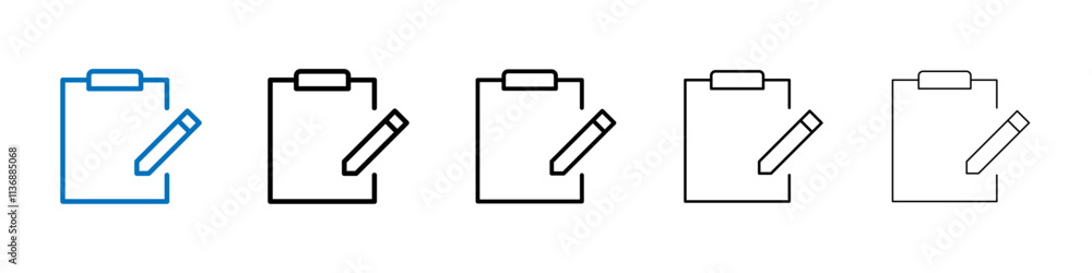 Aufkleber notepad icon outline vector logo for web ui
