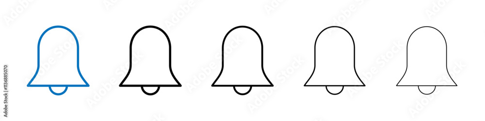Poster notification bell icon outline vector logo for web ui