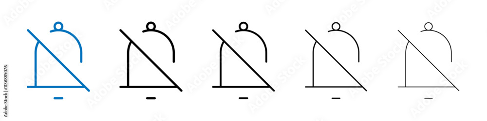 Poster Notification off icon Outline vector logo for web ui