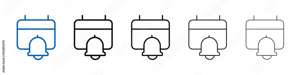 Aufkleber Notification reminder icon Outline vector logo for web ui
