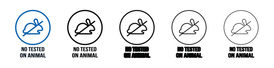 Not tested on animals icon Outline vector logo for web ui