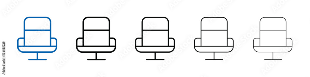 Poster office chair icon outline vector logo for web ui