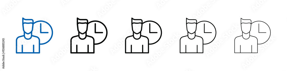 Poster office hours icon outline vector logo for web ui