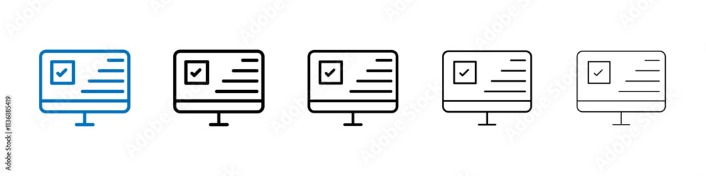 Poster online exam test icon outline vector logo for web ui